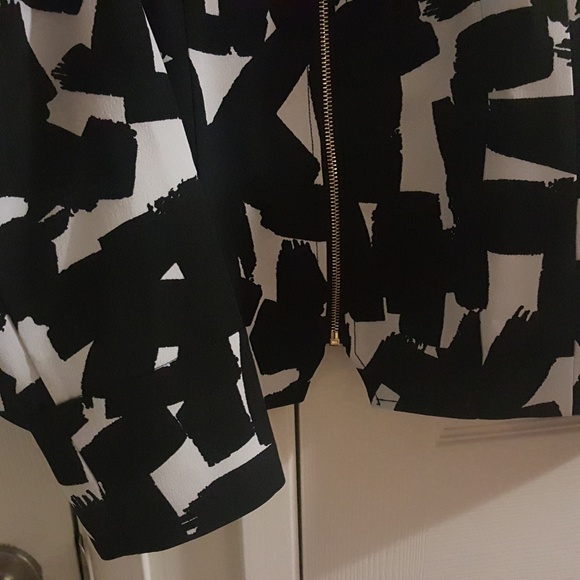 ANNE KLEIN Unique Black White Full Zip Jacket - Picture 2 of 4